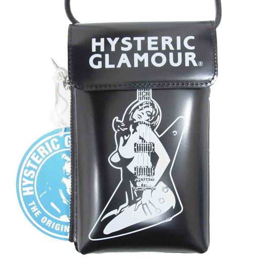 HYSTERIC GLAMOUR ヒステリックグラマー 21SS 02211QG08 GUITAR GIRL ギターガール モバイルケース スマホケース ネックホルダー ブラック系 FREE【新古品】【未使用】【中古】