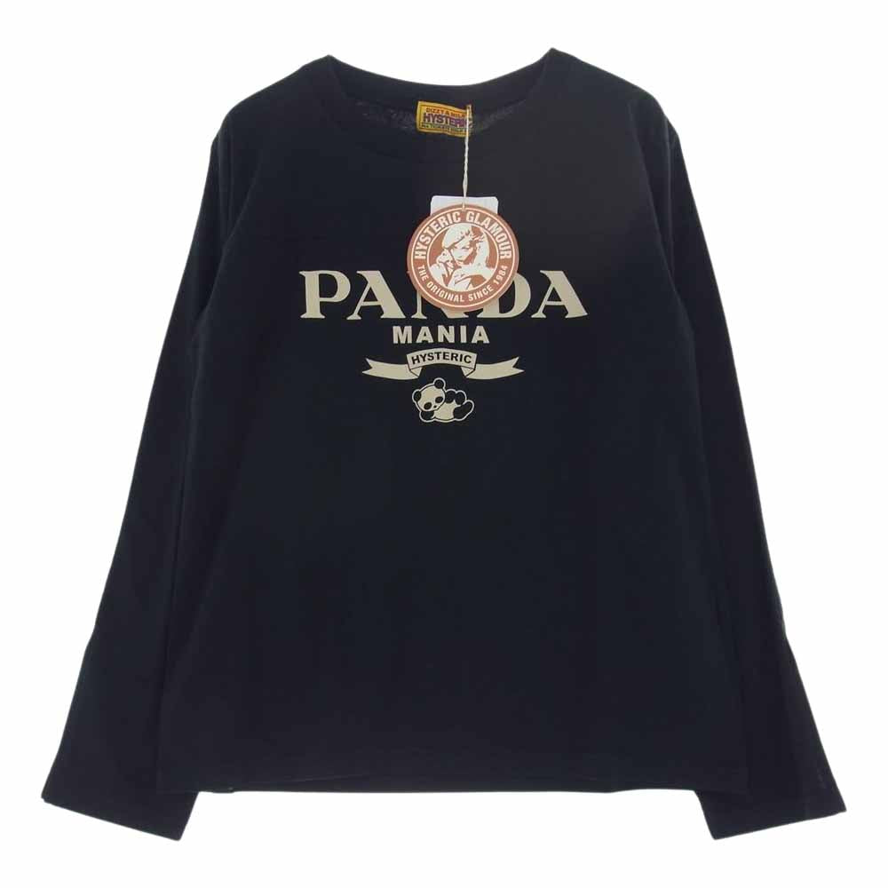 HYSTERIC GLAMOUR ヒステリックグラマー 21AW 01213CL10 PANDA MANIA パンダマニア クルーネック 半袖 Tシャツ ブラック系 FREE【新古品】【未使用】【中古】