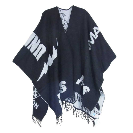 HYSTERIC GLAMOUR ヒステリックグラマー 02203QC02 HI-FI SOUND SYSTEM サウンドシステム ポンチョストール ブラック系 FREE【新古品】【未使用】【中古】