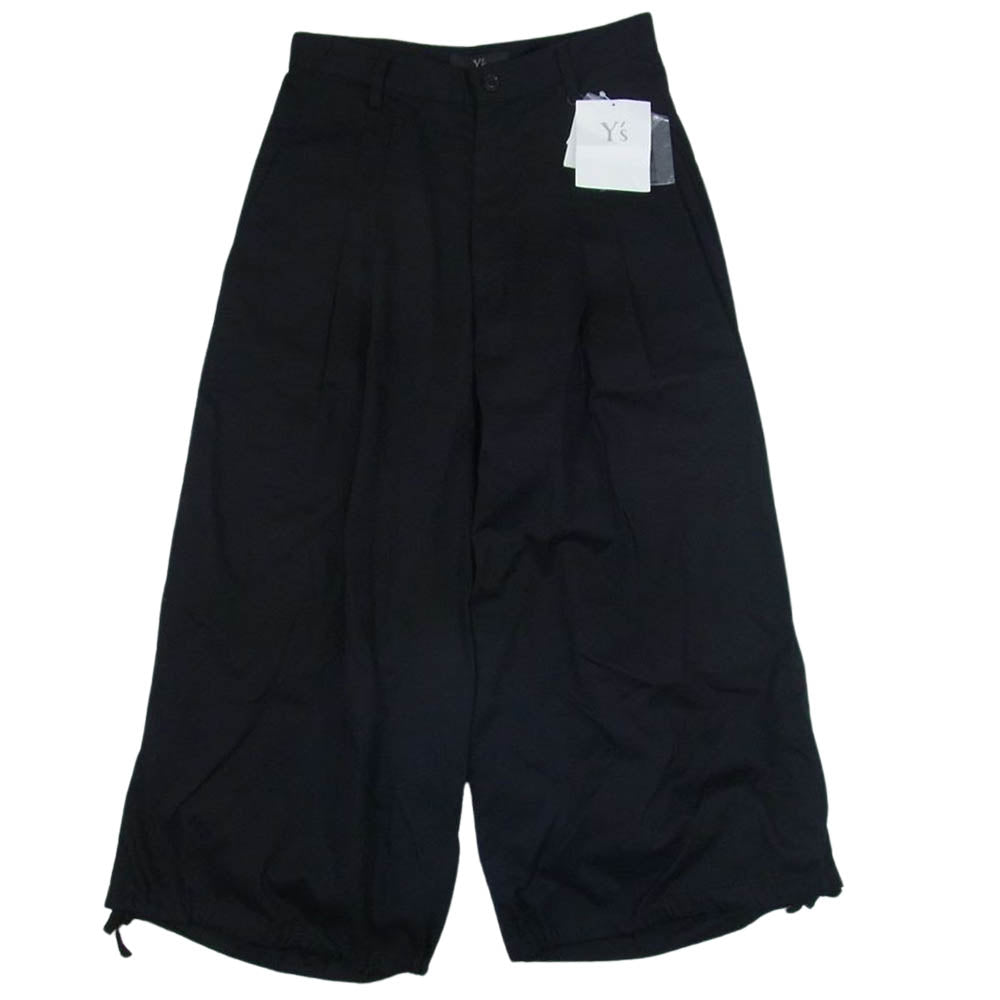 Y's Yohji Yamamoto ワイズ ヨウジヤマモト YZ-P82-002 BORN PRODUCT COTTON TWILL BACK TUCK PANTS コットンツイル バックタック バルーン パンツ ブラック系 1【美品】【中古】