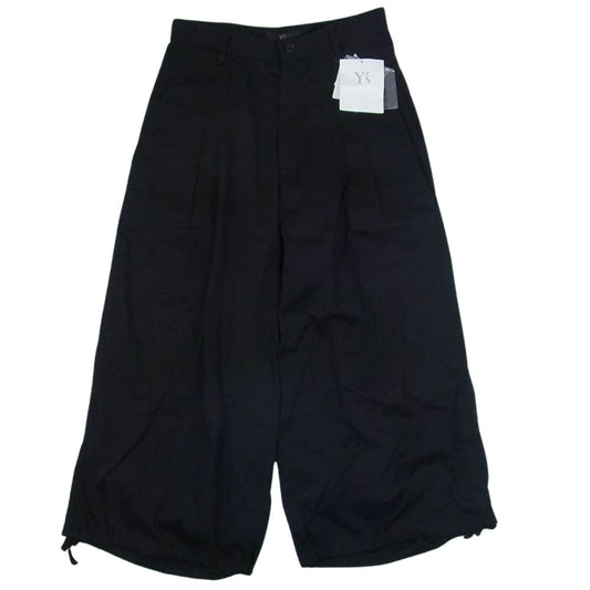 Y's Yohji Yamamoto ワイズ ヨウジヤマモト YZ-P82-002 BORN PRODUCT COTTON TWILL BACK TUCK PANTS コットンツイル バックタック バルーン パンツ ブラック系 1【美品】【中古】
