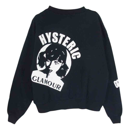 HYSTERIC GLAMOUR ヒステリックグラマー 22AW 01223CS02 ANOTHER GIRL アナザーガール 異素材切替 ニット スウェット ブラック系 FREE【新古品】【未使用】【中古】