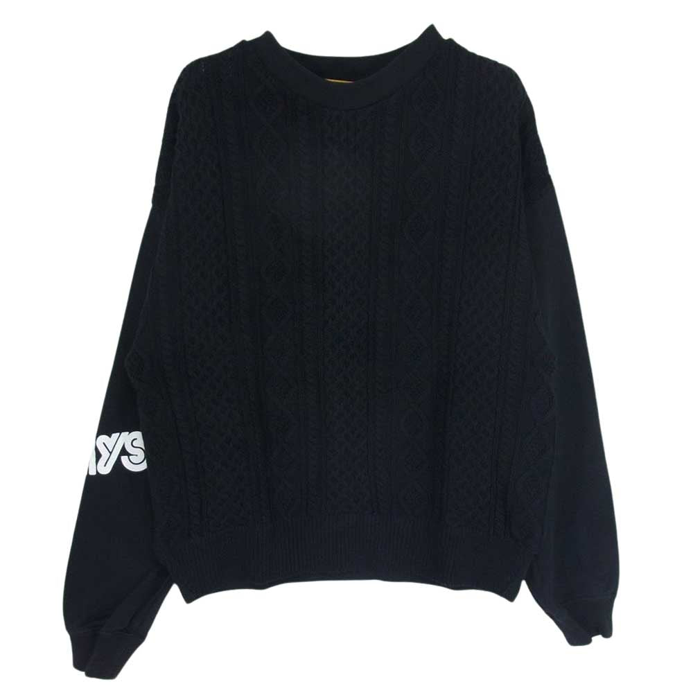 HYSTERIC GLAMOUR ヒステリックグラマー 22AW 01223CS02 ANOTHER GIRL アナザーガール 異素材切替 ニット スウェット ブラック系 FREE【新古品】【未使用】【中古】