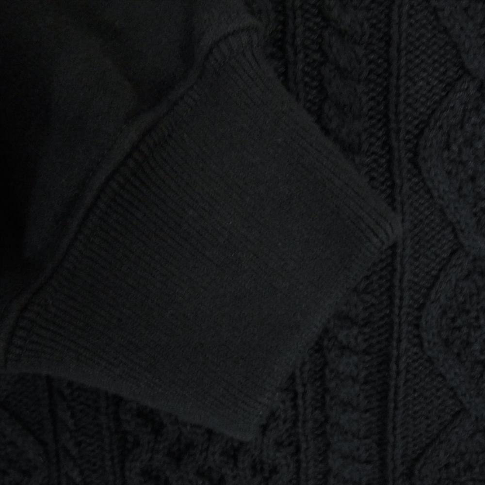 HYSTERIC GLAMOUR ヒステリックグラマー 22AW 01223CS02 ANOTHER GIRL アナザーガール 異素材切替 ニット スウェット ブラック系 FREE【新古品】【未使用】【中古】