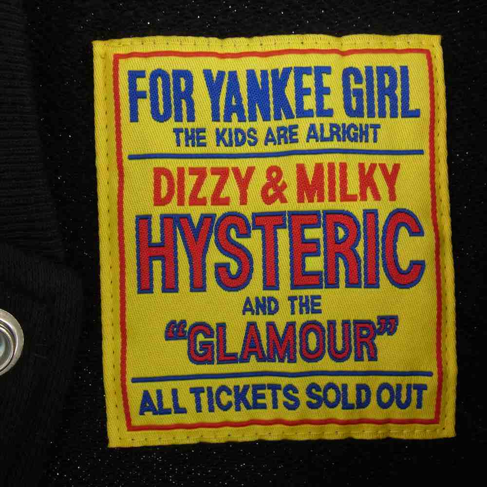 HYSTERIC GLAMOUR ヒステリックグラマー 23SS 01231CJ01 FEELING GOOD フィーリンググッド オーバーサイズ ジャンパー スウェット MA-1 ブルゾン ブラック系 FREE【美品】【中古】