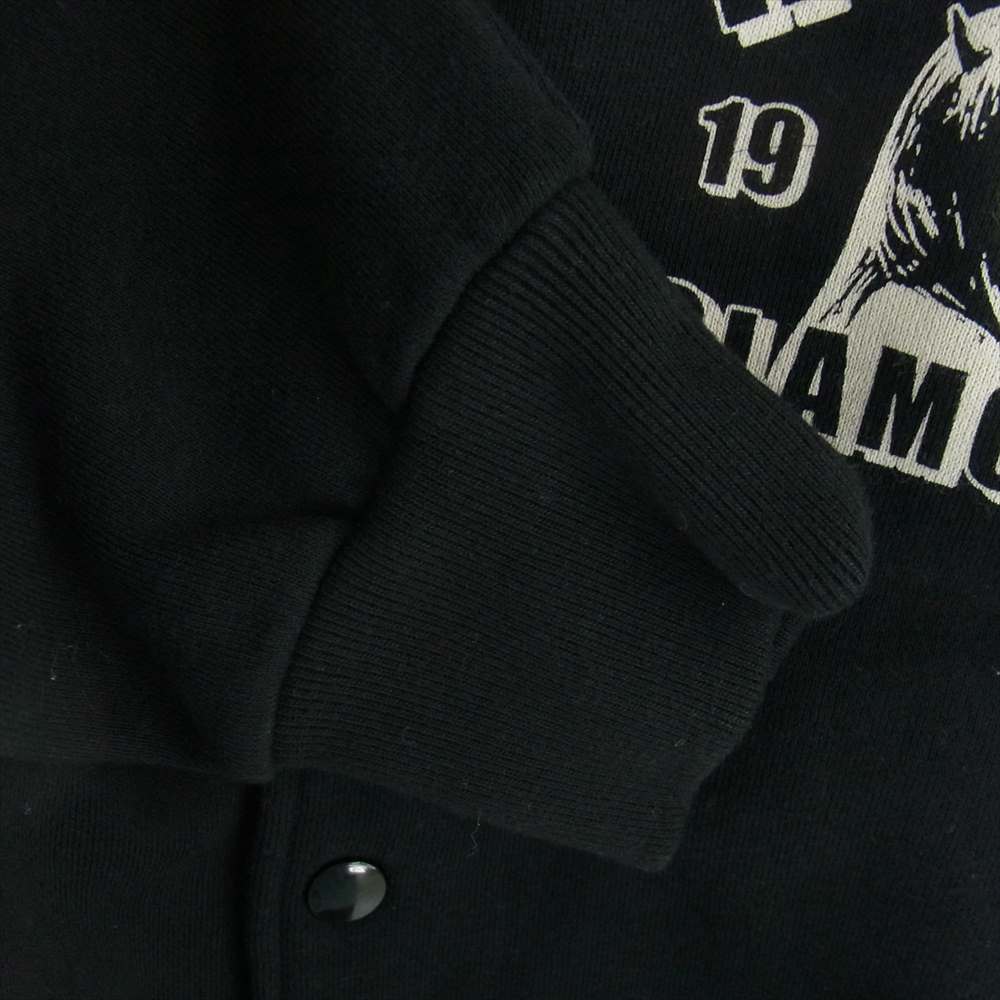HYSTERIC GLAMOUR ヒステリックグラマー 23SS 01231CJ01 FEELING GOOD フィーリンググッド オーバーサイズ ジャンパー スウェット MA-1 ブルゾン ブラック系 FREE【美品】【中古】