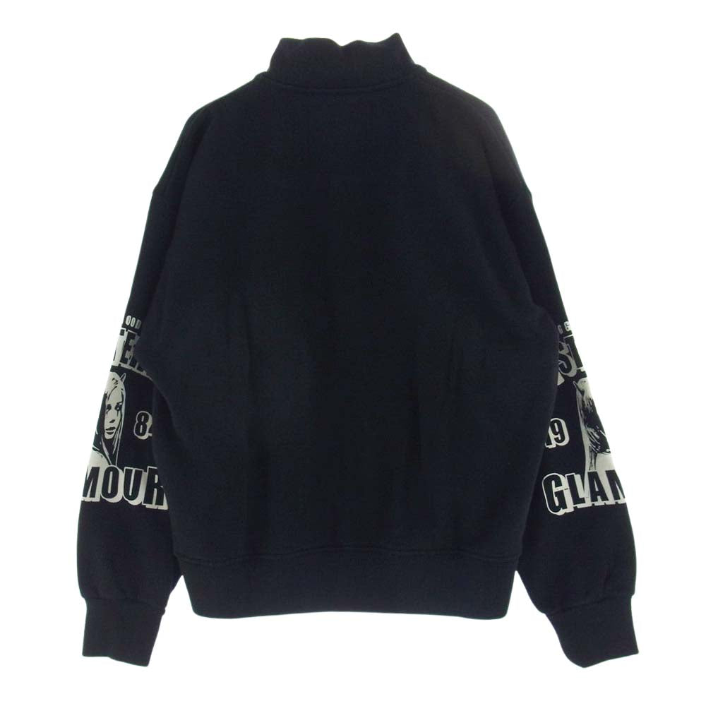 HYSTERIC GLAMOUR ヒステリックグラマー 23SS 01231CJ01 FEELING GOOD フィーリンググッド オーバーサイズ ジャンパー スウェット MA-1 ブルゾン ブラック系 FREE【美品】【中古】