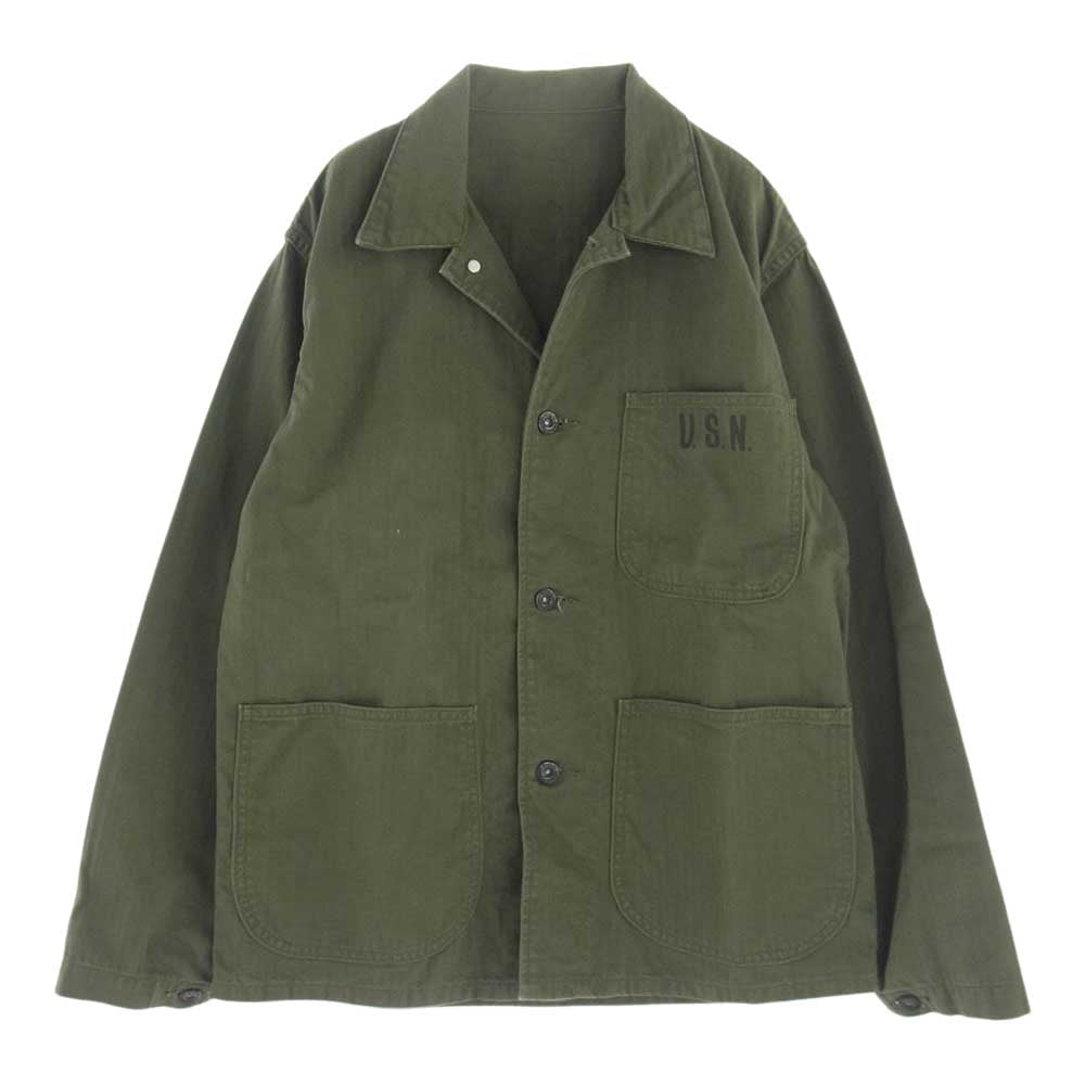 The REAL McCOY'S ザリアルマッコイズ N-3 UTILITY JACKET USN ヘリンボーン ミリタリー ユーティリティー ジャケット カーキ系【中古】