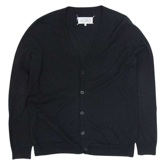 MAISON MARGIELA メゾンマルジェラ 15AW S50HA0590 14ライン エルボーパッチ Vネック カーディガン ブラック系 S【中古】