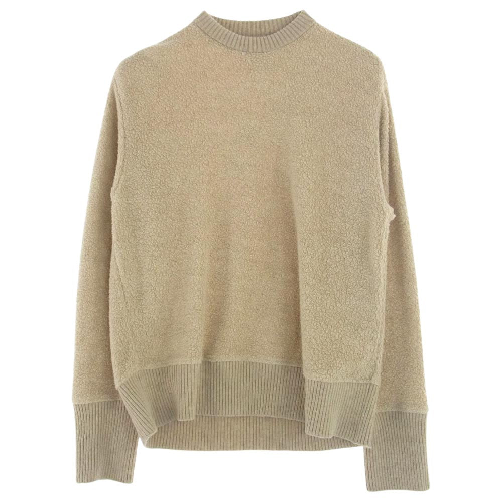 JIL SANDER ジルサンダー J47GU0008 NATURAL FLEECE SWEATER CN LS オーバーサイズ クルーネック ボアフリース ニット セーター アイボリー ベージュ系 M【中古】