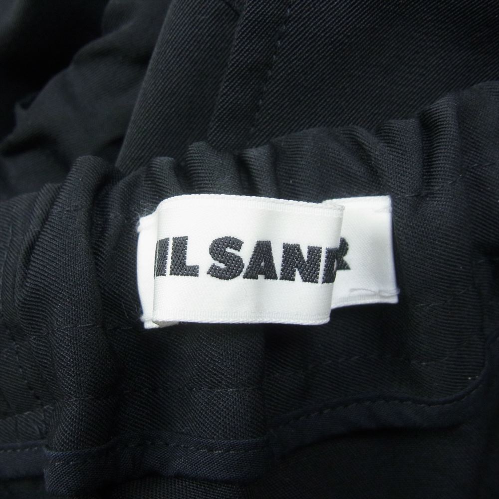 JIL SANDER ジルサンダー JSMU311101MU20290021 LIGHT WOOL GABARDINE ウールギャバジン イージー ワイドテーパード スラックスパンツ ブラック ブラック系 44【中古】