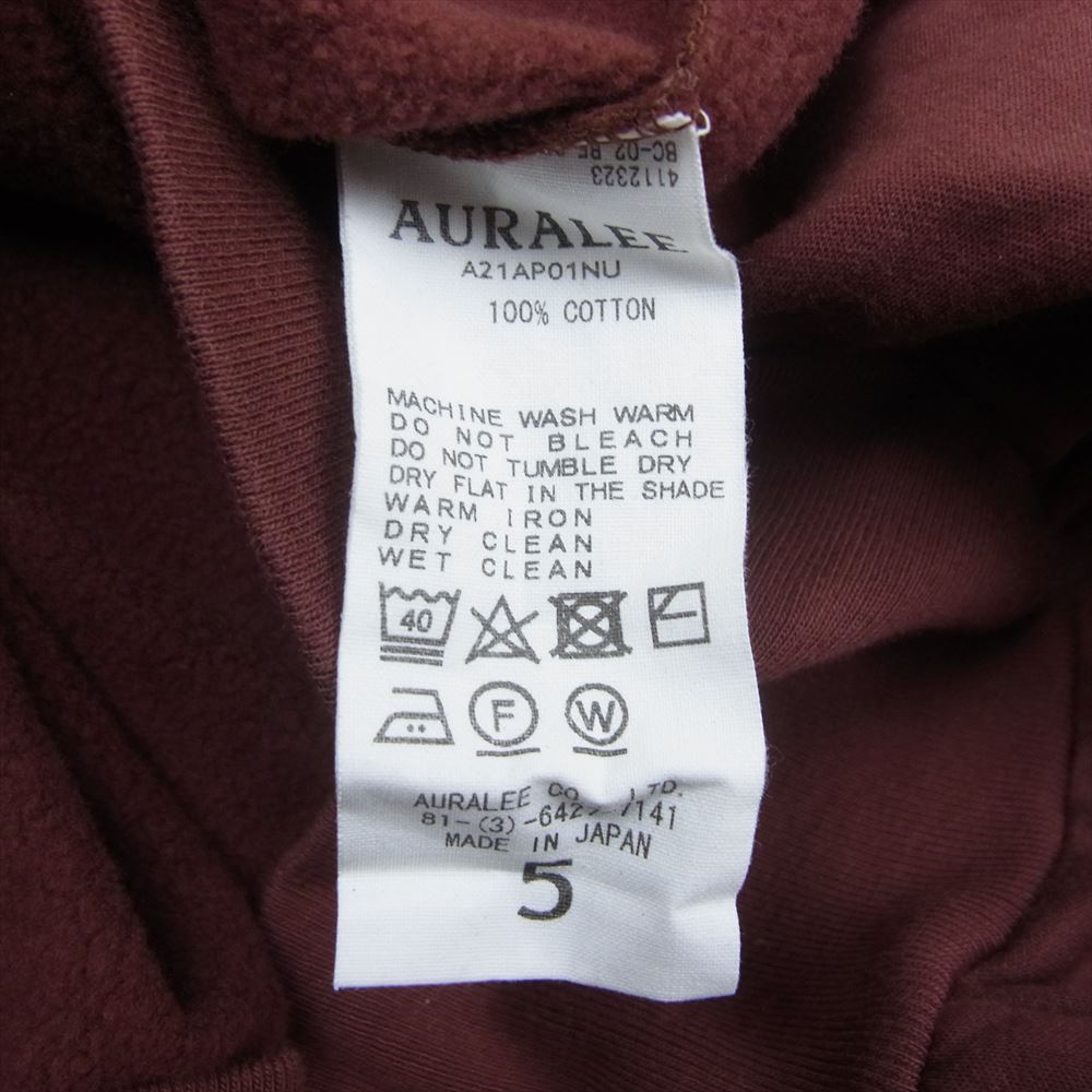 AURALEE オーラリー 21AW A21AP01NU ELASTIC HIGH GAUGE SWEAT ハイゲージ スウェット ブラウン系 5【美品】【中古】