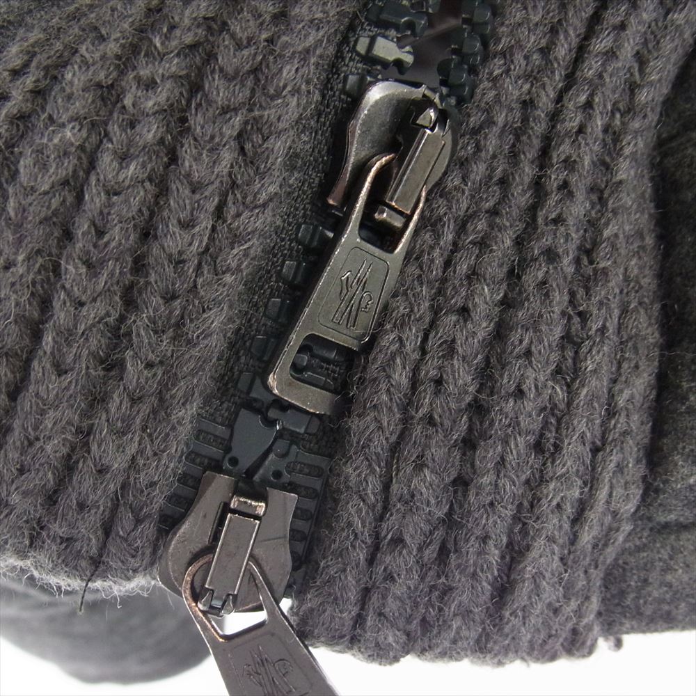 MONCLER モンクレール CANUT カヌート ニット切替 フーディ ダウンジャケット グレー系 2【中古】