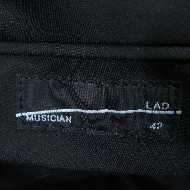 LAD MUSICIAN ラッドミュージシャン 2212-574 ウール タック パンツ ブラック系 42【中古】