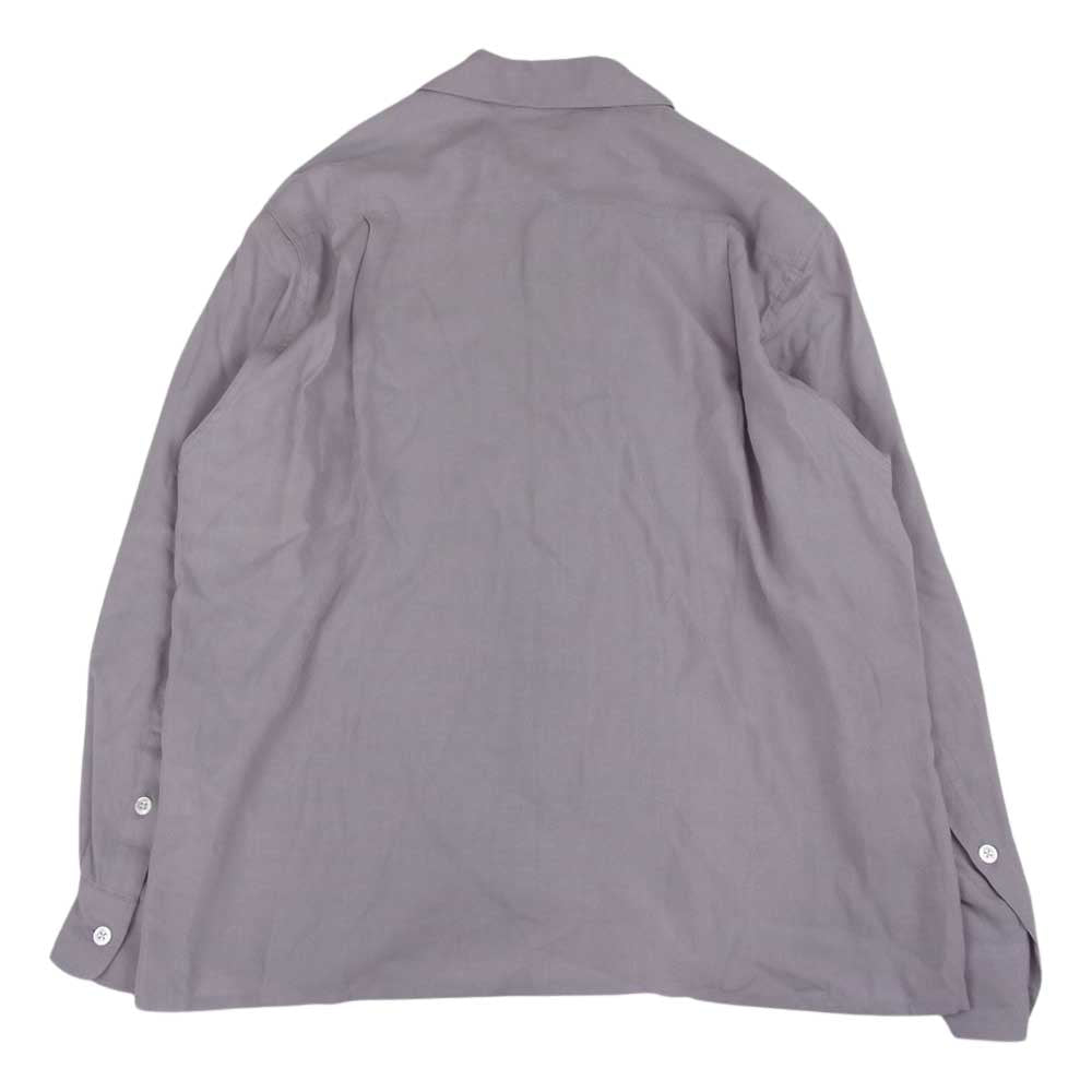 WACKO MARIA ワコマリア リヨセル オープンカラー 長袖シャツ パープル系 S【中古】