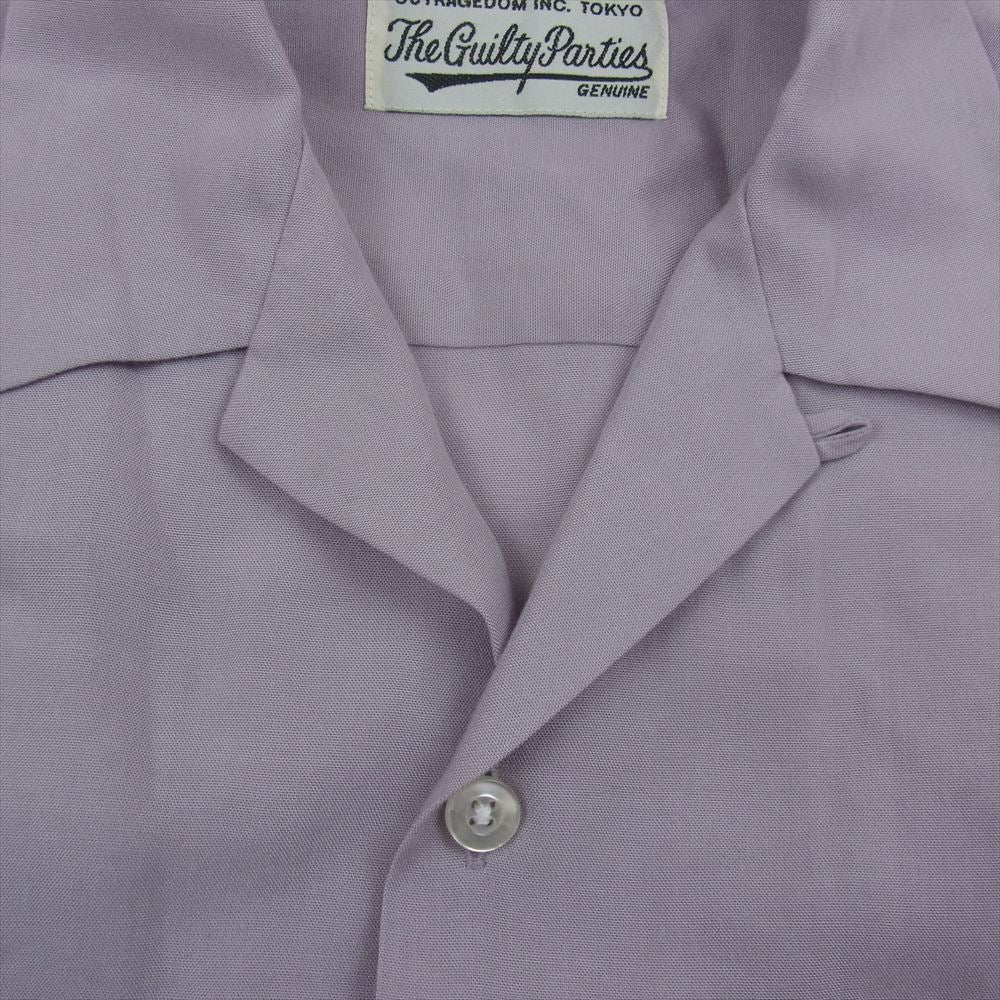 WACKO MARIA ワコマリア リヨセル オープンカラー 長袖シャツ パープル系 S【中古】