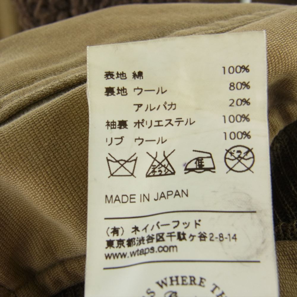 WTAPS ダブルタップス 132GWDT-JKM01 M-69 JACKET COTTON COAD ミリタリー フライト ジャケット ブラウン系 カーキ系 3【中古】