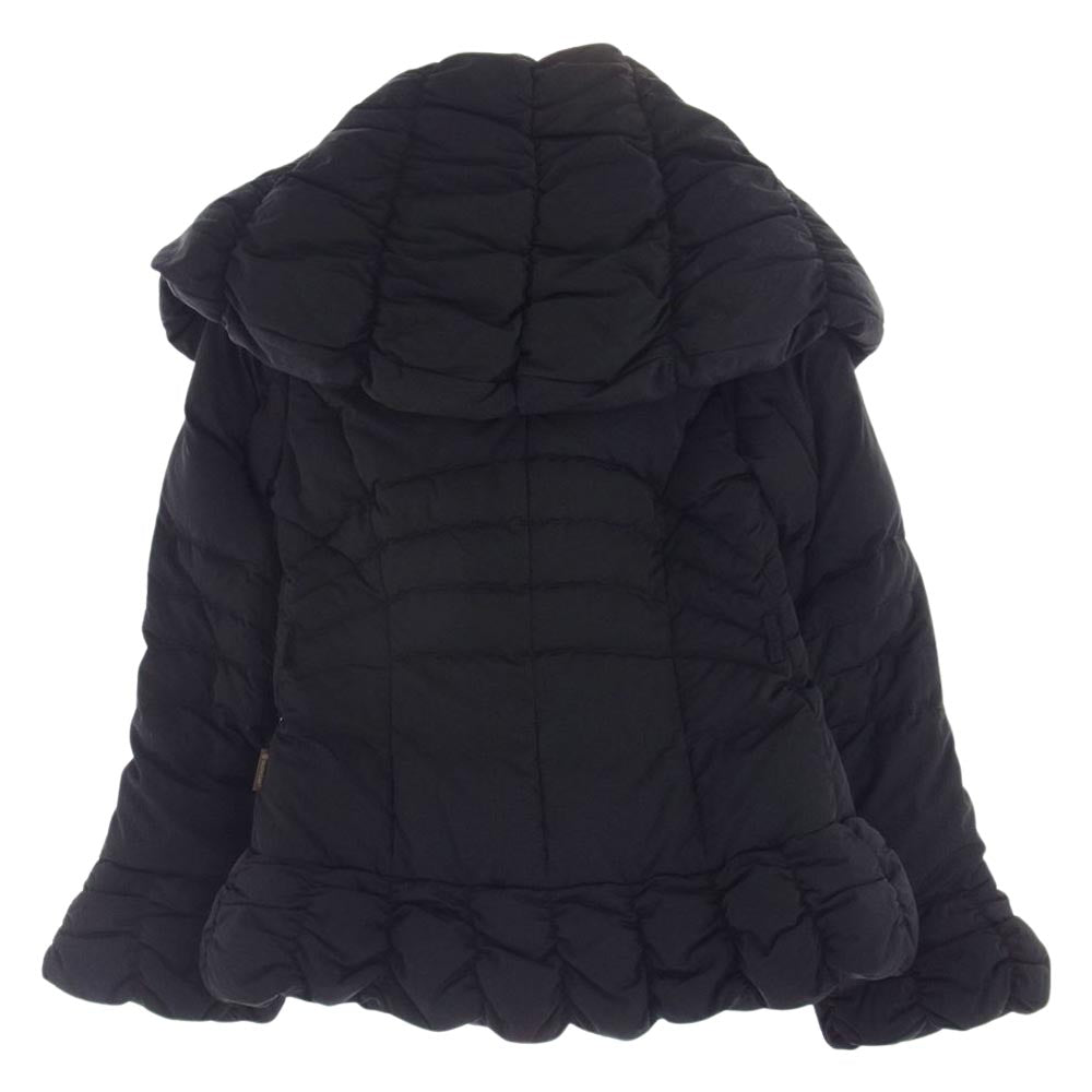 MONCLER モンクレール 茶タグ フード付き 襟変形 ショート ダウンジャケット ブラック系【中古】