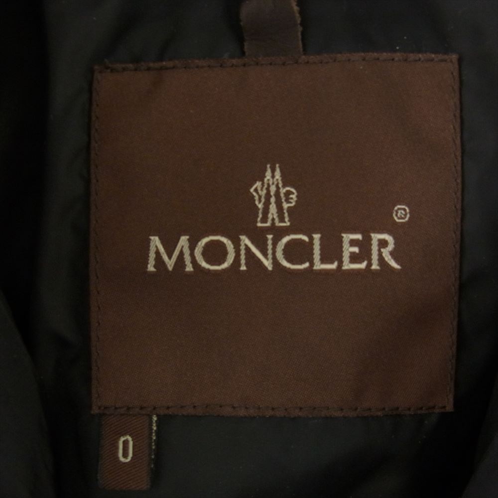 MONCLER モンクレール 茶タグ フード付き 襟変形 ショート ダウンジャケット ブラック系【中古】