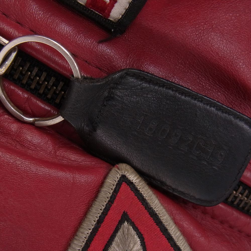 VANSON バンソン Type RJP レザー シングル ライダース ジャケット ブラック系 レッド系 36【中古】