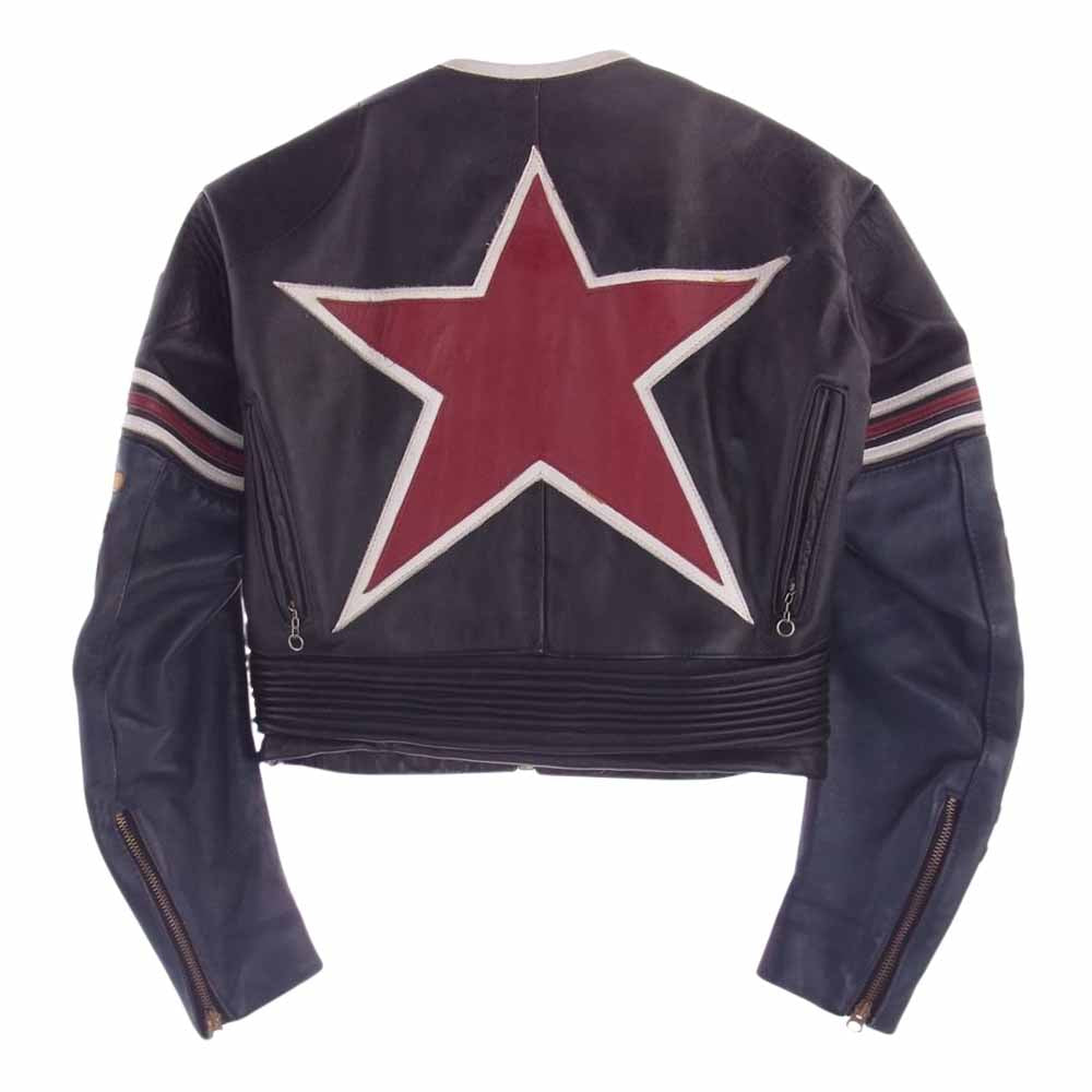 VANSON バンソン ONE STAR ワンスター レザー シングル ライダース ジャケット ブラック系 レッド系 38【中古】