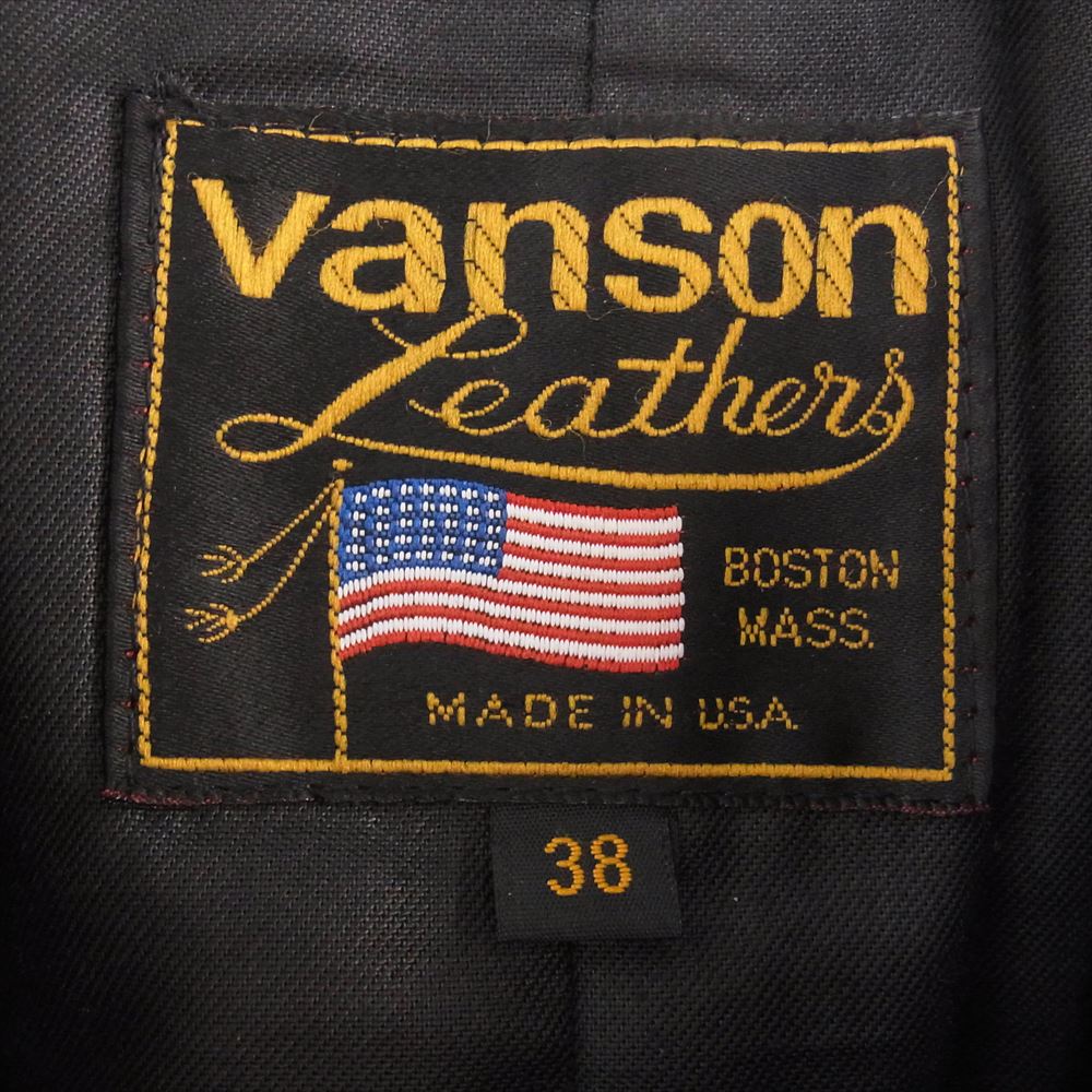 VANSON バンソン ONE STAR ワンスター レザー シングル ライダース ジャケット ブラック系 レッド系 38【中古】