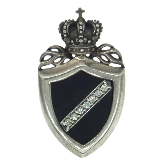 Justin Davis ジャスティンデイビス SPJ117 CROWN SHIELD クラウン シールド ネックレス トップ シルバー系【中古】