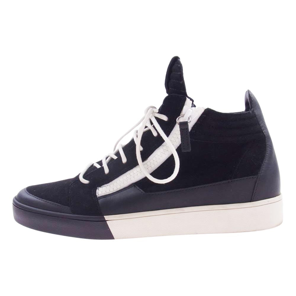 ジュゼッペザノッティ Jess leather sneakers レザー サイドジップ スニーカー ブラック系 43インチ【中古】