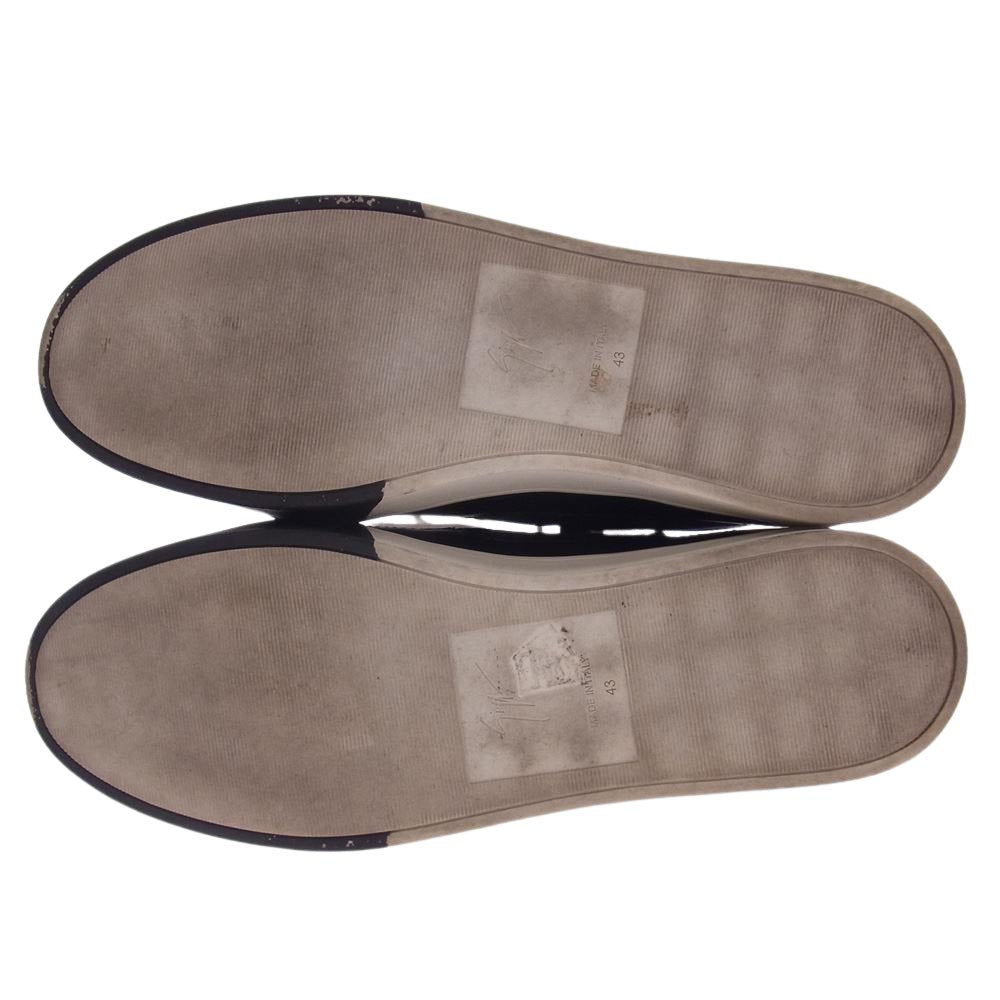 ジュゼッペザノッティ Jess leather sneakers レザー サイドジップ スニーカー ブラック系 43インチ【中古】