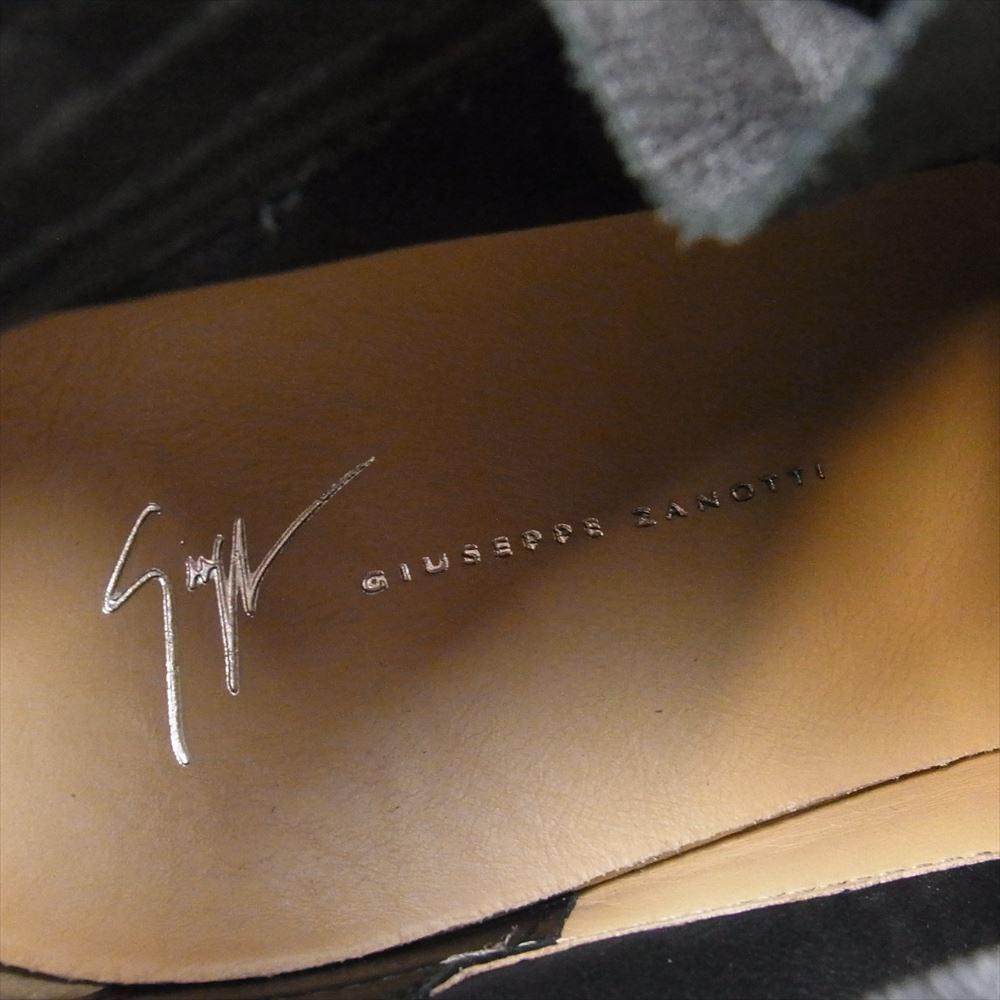 ジュゼッペザノッティ Jess leather sneakers レザー サイドジップ スニーカー ブラック系 43インチ【中古】