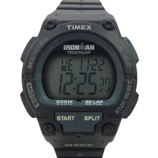 TIMEX タイメックス T5K196 アイアンマン トライアスロン 30 ウレタンストラップ デジタル 腕時計 ウォッチ ブラック系【中古】