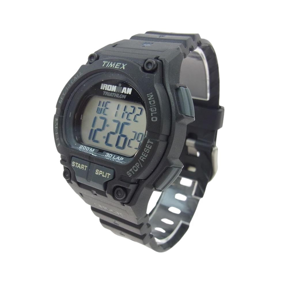 TIMEX タイメックス T5K196 アイアンマン トライアスロン 30 ウレタンストラップ デジタル 腕時計 ウォッチ ブラック系【中古】
