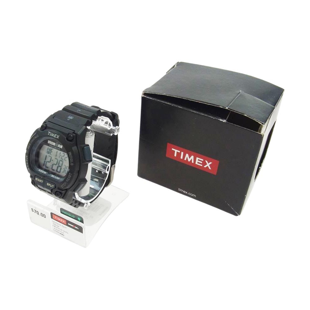 TIMEX タイメックス T5K196 アイアンマン トライアスロン 30 ウレタンストラップ デジタル 腕時計 ウォッチ ブラック系【中古】