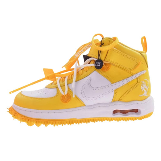 NIKE ナイキ DR0500-101 × Off-White オフホワイト Air Force 1 Mid SP LTHR White and Varsity Maize エアフォース1 ミッド SP レザー ホワイト アンド バーシティ スニーカー イエロー系 ホワイト系 28.5cm【極上美品】【中古】
