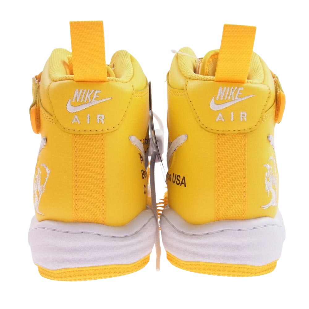 NIKE ナイキ DR0500-101 × Off-White オフホワイト Air Force 1 Mid SP LTHR White and Varsity Maize エアフォース1 ミッド SP レザー ホワイト アンド バーシティ スニーカー イエロー系 ホワイト系 28.5cm【極上美品】【中古】