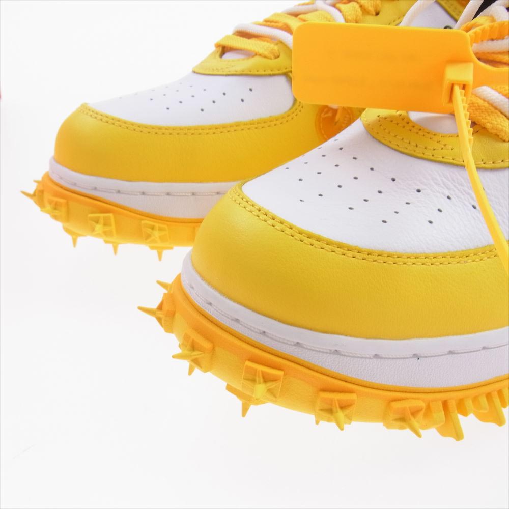 NIKE ナイキ DR0500-101 × Off-White オフホワイト Air Force 1 Mid SP LTHR White and Varsity Maize エアフォース1 ミッド SP レザー ホワイト アンド バーシティ スニーカー イエロー系 ホワイト系 28.5cm【極上美品】【中古】