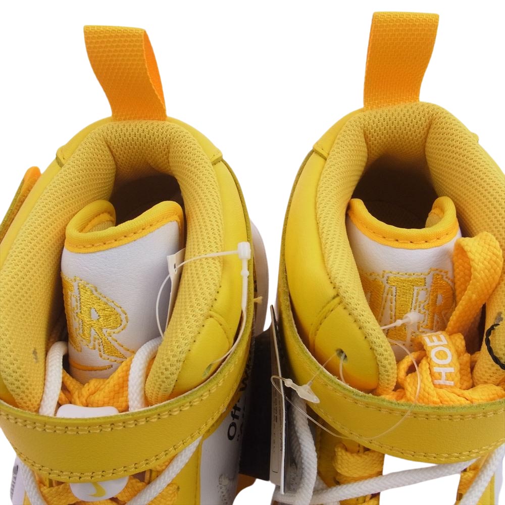 NIKE ナイキ DR0500-101 × Off-White オフホワイト Air Force 1 Mid SP LTHR White and Varsity Maize エアフォース1 ミッド SP レザー ホワイト アンド バーシティ スニーカー イエロー系 ホワイト系 28.5cm【極上美品】【中古】
