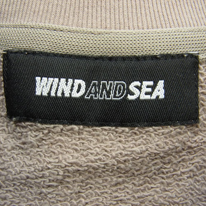 WIND AND SEA ウィンダンシー WDS-STD33-03 ロゴ刺繍 SS 半袖 スウェット ライトブラウン系 L【中古】