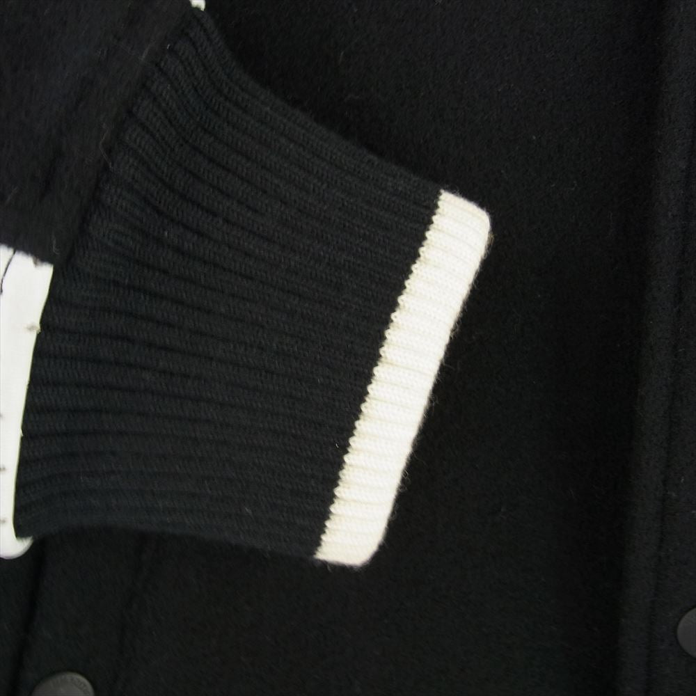 NEIGHBORHOOD ネイバーフッド Fragment varsity jacket フラグメント 04AW 袖パンチングレザー スタジャン スタジアムジャケット ブラック系 M【中古】