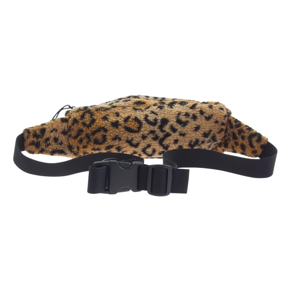 Supreme シュプリーム 17AW Leopard Fleece Waist Bag レオパード フリース ウェストバッグ オレンジ系【中古】