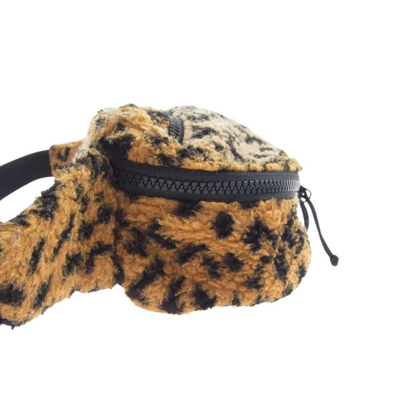 Supreme シュプリーム 17AW Leopard Fleece Waist Bag レオパード フリース ウェストバッグ オレンジ系【中古】