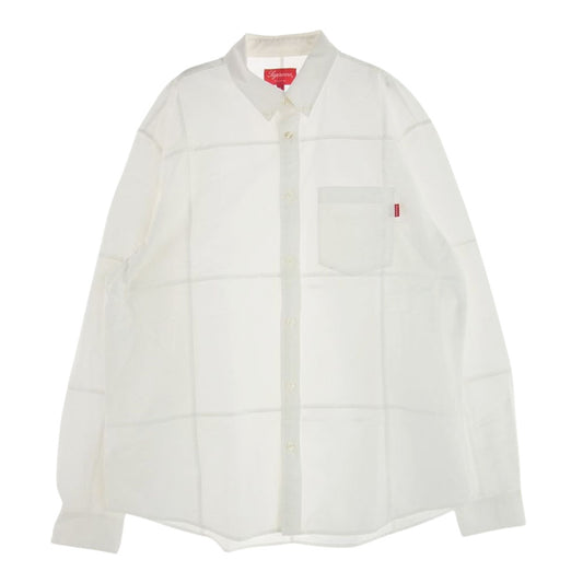 Supreme シュプリーム 20AW Patchwork Oxford Shirt パッチワーク オックスフォード ボタンダウン シャツ ホワイト オフホワイト系 L【中古】