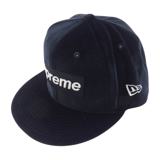 Supreme シュプリーム 22AW Velour Box Logo New Era ベロア ボックスロゴ ニューエラ キャップ ブラック系【新古品】【未使用】【中古】