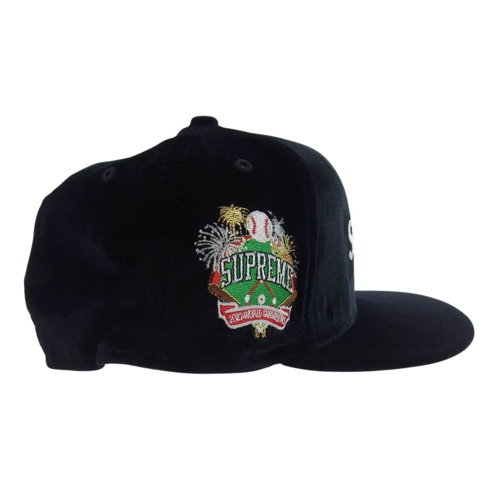 Supreme シュプリーム 22AW Velour Box Logo New Era ベロア ボックスロゴ ニューエラ キャップ ブラック系【新古品】【未使用】【中古】