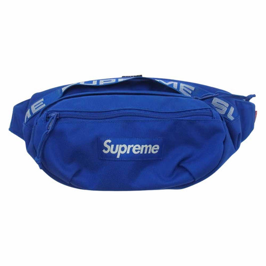 Supreme シュプリーム 18SS Waist Bag テープロゴ コーデュラ ナイロン ウエストバッグ ブルー系【中古】