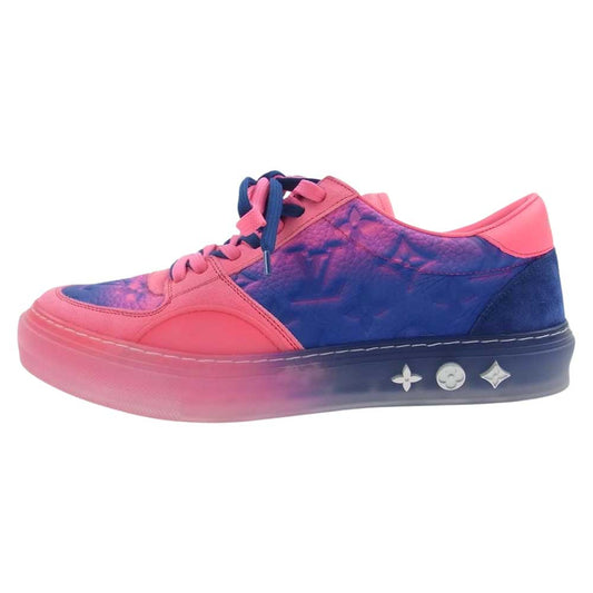 LOUIS VUITTON ルイ・ヴィトン 1A9UY9 LV OLLIE RICHELIEU TRAINERS オリライン モノグラム総柄 ローカット スニーカー ピンク系 ブルー系 6.5【中古】