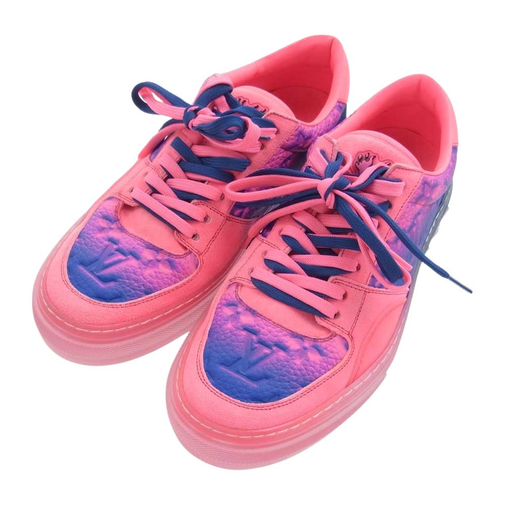 LOUIS VUITTON ルイ・ヴィトン 1A9UY9 LV OLLIE RICHELIEU TRAINERS オリライン モノグラム総柄 ローカット スニーカー ピンク系 ブルー系 6.5【中古】