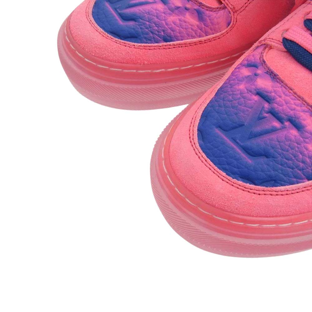 LOUIS VUITTON ルイ・ヴィトン 1A9UY9 LV OLLIE RICHELIEU TRAINERS オリライン モノグラム総柄 ローカット スニーカー ピンク系 ブルー系 6.5【中古】