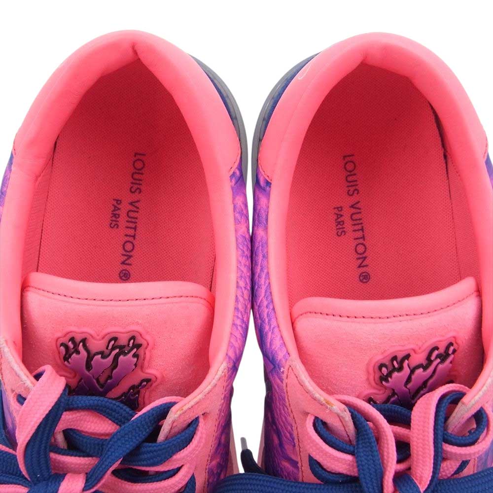 LOUIS VUITTON ルイ・ヴィトン 1A9UY9 LV OLLIE RICHELIEU TRAINERS オリライン モノグラム総柄 ローカット スニーカー ピンク系 ブルー系 6.5【中古】