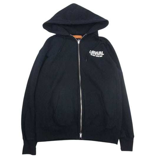GAVIAL ガヴィル GAVIAL GARAGE プリント ジップ アップ パーカー ブラック系 XL【中古】